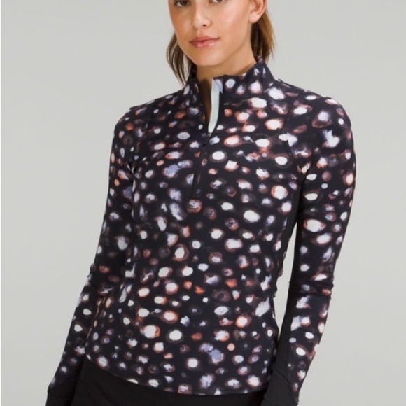 lululemon athletica Tops - ⭐️ Lululemon Nulux Long Sleeve  Tennis Half-Zip In Haze Dot Inverse Orange Multi
